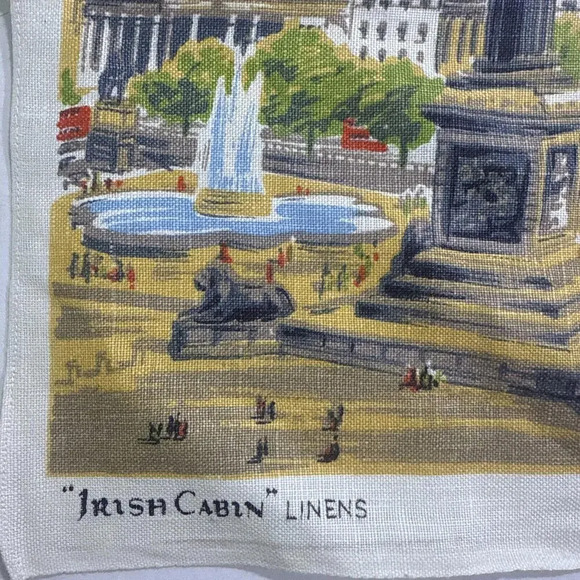 VINTAGE THIS IS LONDON IRISH CABIN LINEN TEA TOWEL SOUVENIR IRELAND - Picture 4 of 11